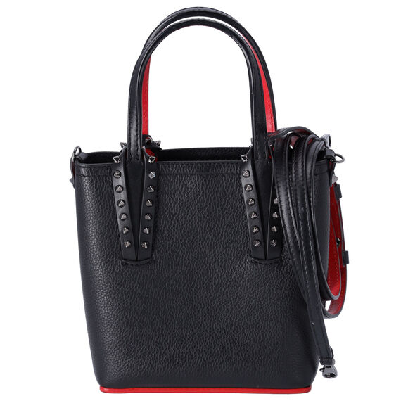 Christian Louboutin Cabata NS Mini Tote Crossbody Bag Black Leather - Picture 1 of 6